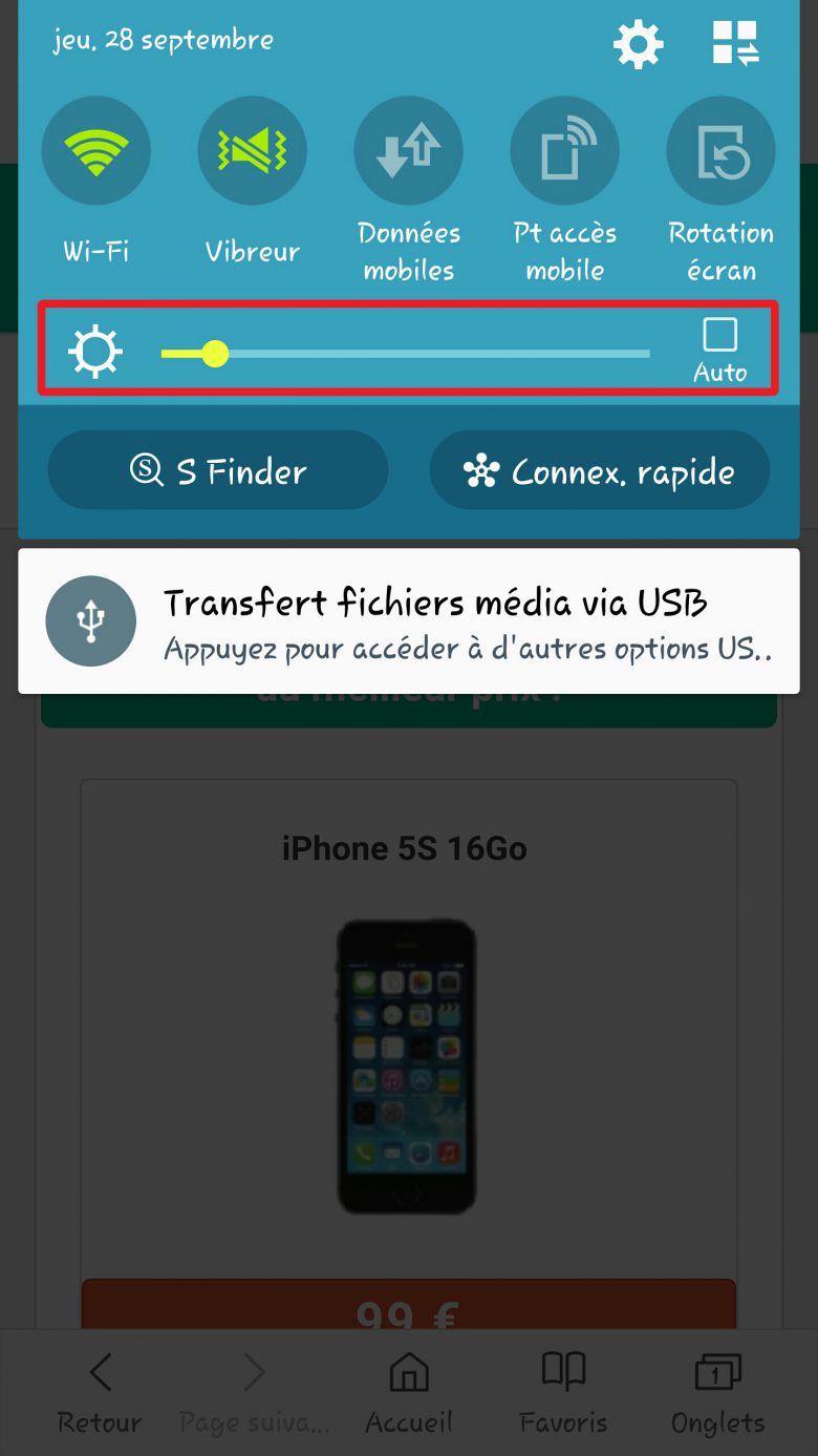 Capture d'écran d'un Samsung Note 4 (Android 6.0)